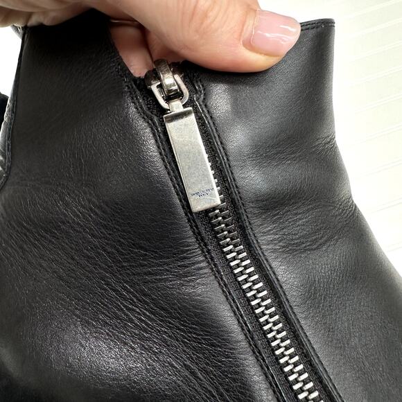 Saint Laurent Rock Chelsea Black Leather Ankle Boots Western Smooth 39.5 - Picture 6 of 15